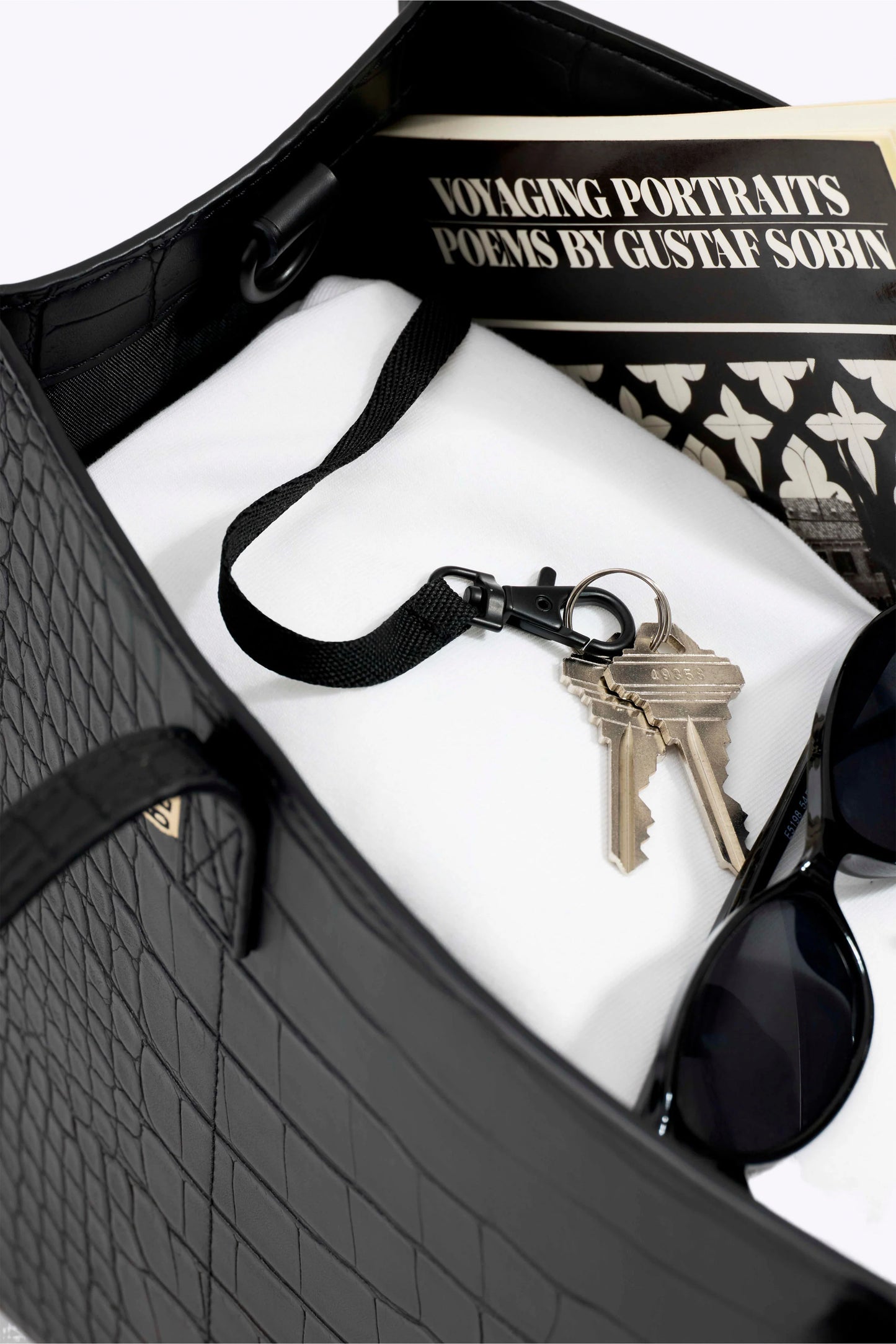 The Work Tote in Black Croc